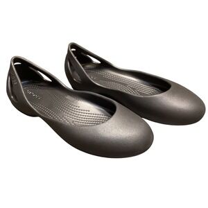 Crocs Kadee Black Ballet‎ Flats Womens Size 10 Comfort Slip On Shoes New